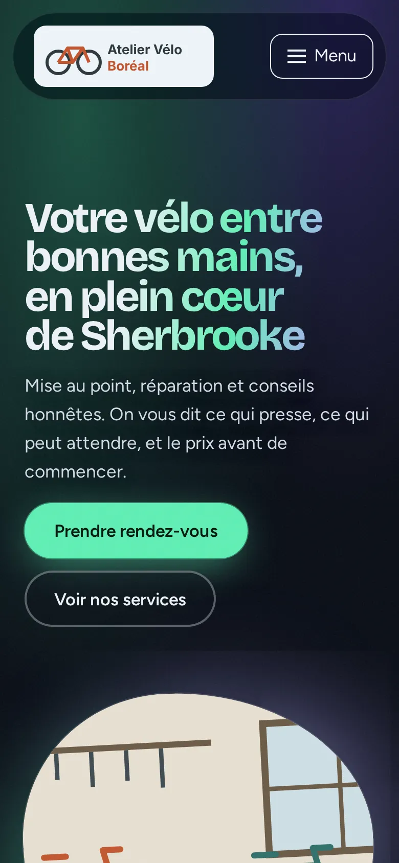 The website created by Ikigai Studio, shown on a phone.